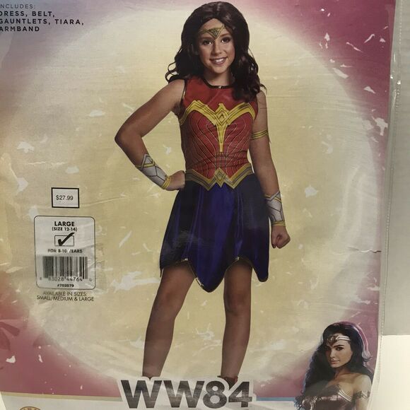 NWT Wonder Woman WW84 Cosplay Dress Up Costume GIRLS LARGE 12 - 14 Superhero - Picture 3 of 5